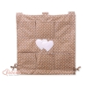 Cot tidy organiser - Hanging Hearts white dots on brown