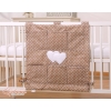 Cot tidy organiser - Hanging Hearts white dots on brown