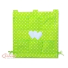 Cot tidy organiser - Hanging Hearts white dots on green