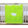 Cot tidy organiser - Hanging Hearts white dots on green