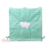 Cot tidy organiser - Hanging Hearts white dots on mint