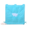 Cot tidy organiser - Hanging Hearts white dots on turquoise