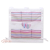 Cot tidy organiser with Pockets for Cot Bed- Hanging Hearts lilac stripes