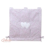 Cot tidy organiser with Pockets - Hanging Hearts pink flowers