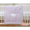 Cot tidy organiser with Pockets - Hanging Hearts pink flowers