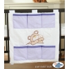 Cot tidy- Teddy Bear Barnaba lilac
