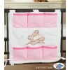 Cot tidy- Teddy Bear Barnaba pink