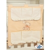 Cot tidy- Teddy Bear with bow peach
