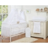 Cotbed Bedding set 5-pcs with mosquito-net- Hanging Hearts white