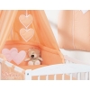 Cotbed Canopy made of fabric- Hanging Hearts orange