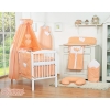 Cotbed Canopy made of fabric- Hanging Hearts orange