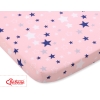 Cotton Baby Cot Sheet 140x70cm pink-navy blue stars