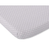 Cotton Baby Cot Sheet 140x70cm white polka dots on Gray