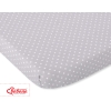 Cotton Baby Cot Sheet 140x70cm white polka dots on Gray