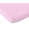 Cotton Baby Cot Sheet 140x70cm white polka dots on pink