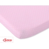 Cotton Baby Cot Sheet 140x70cm white polka dots on pink