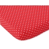 Cotton Baby Cot Sheet 140x70cm white polka dots on red