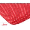 Cotton Baby Cot Sheet 140x70cm white polka dots on red