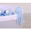 Cuddly octopus with rattle - blue