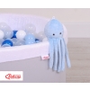 Cuddly octopus with rattle - blue