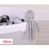 Cuddly octopus with rattle - gray