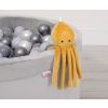 Cuddly octopus with rattle - honey yellow