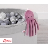 Cuddly octopus with rattle - pastel pink