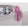 Cuddly octopus with rattle - pastel pink