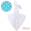 Cuddly rabbit double-sided-Simple white dots on turquoise