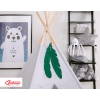 Decorative felt feathers 2pcs - green