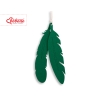 Decorative felt feathers 2pcs - green