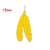 Decorative felt feathers 2pcs - yellow