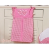 Diaper bag- Hanging Hearts dark pink checkered