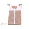 Diaper bag- Hanging Hearts white dots on brown