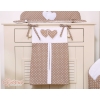 Diaper bag- Hanging Hearts white dots on brown