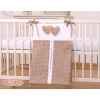 Diaper bag- Hanging Hearts white dots on brown