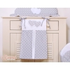 Diaper bag- Hanging Hearts white dots on Gray