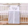 Diaper bag- Hanging Hearts white dots on Gray