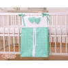 Diaper bag- Hanging Hearts white dots on mint