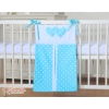 Diaper bag- Hanging Hearts white dots on turquoise