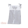 Diaper bag- Hanging Hearts white polka dots on Gray