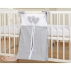 Diaper bag- Hanging Hearts white polka dots on Gray