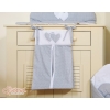Diaper bag- Hanging Hearts white polka dots on Gray