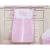 Diaper Nappy bag- Hanging Hearts white polka dots on pink