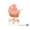 Doll Pram made of Natural Wicker and Wood -761