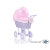 Doll pram no. 91699 Bedding Set White Dots on Pink