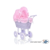 Doll pram no. 91699Pink White Checkered Bedding Set