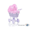 Doll pram no. 91699Pink with Big White Dots Bedding Set
