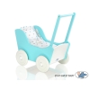 Doll pram White- Turquoise Bedding Set White with Blue and Gray Stars