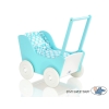 Doll pram White- Turquoise Turquoise with Big White Dots Bedding Set